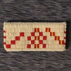 Native vintage check book beaded